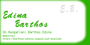 edina barthos business card